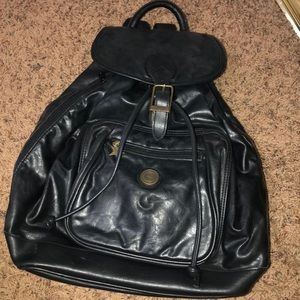 Black leather back pack
